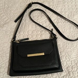 Nanette Lenore double zip cross body, faux leather